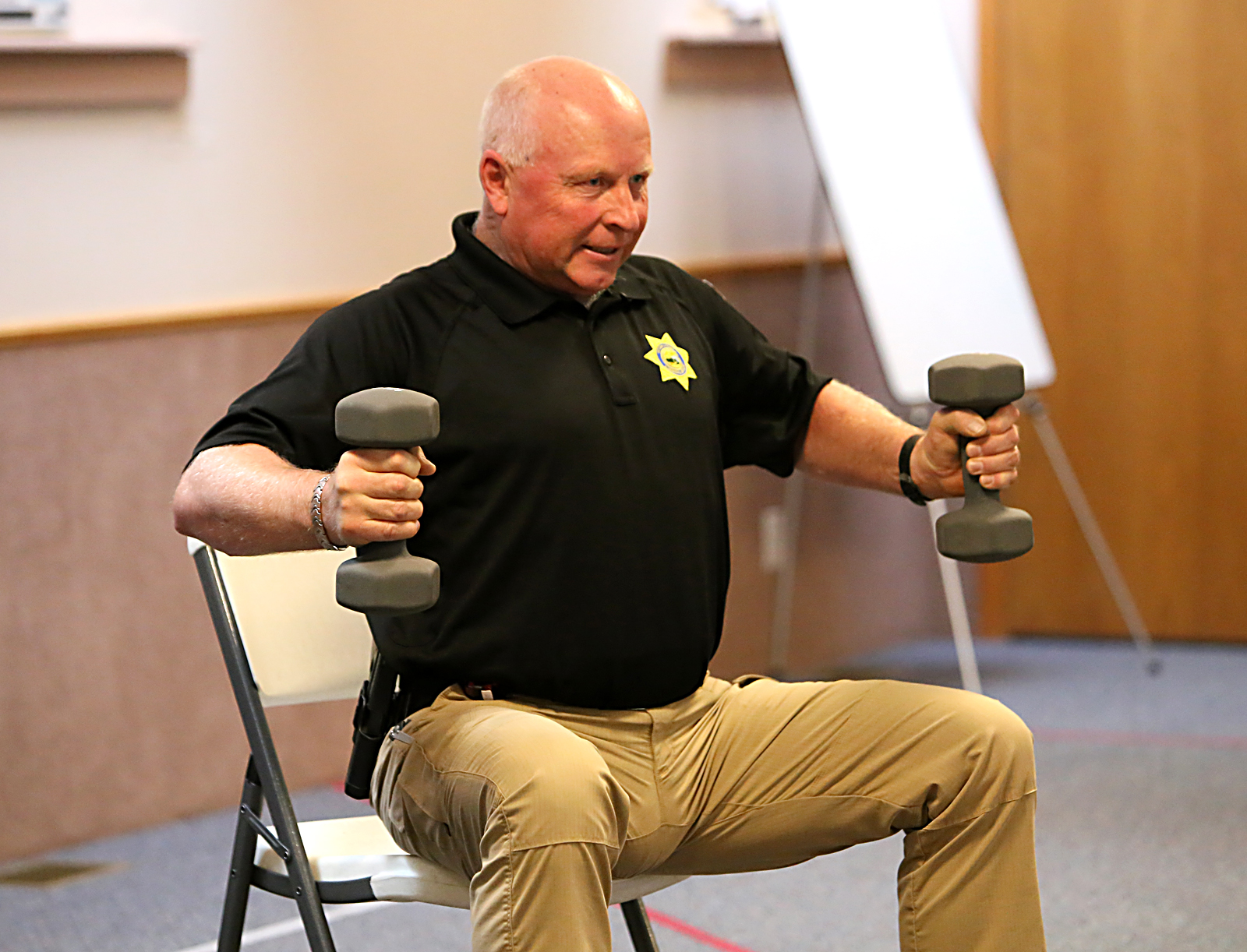 Teton County Sheriff Keith Van Setten was one of many people who participated in the StrongPeople class. 
